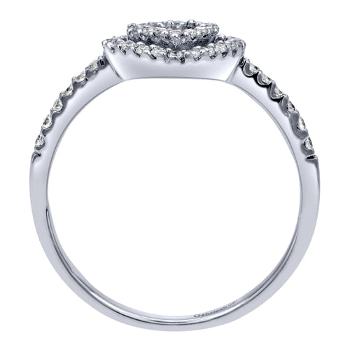 14K White Gold Diamond Fashion Ladies Ring