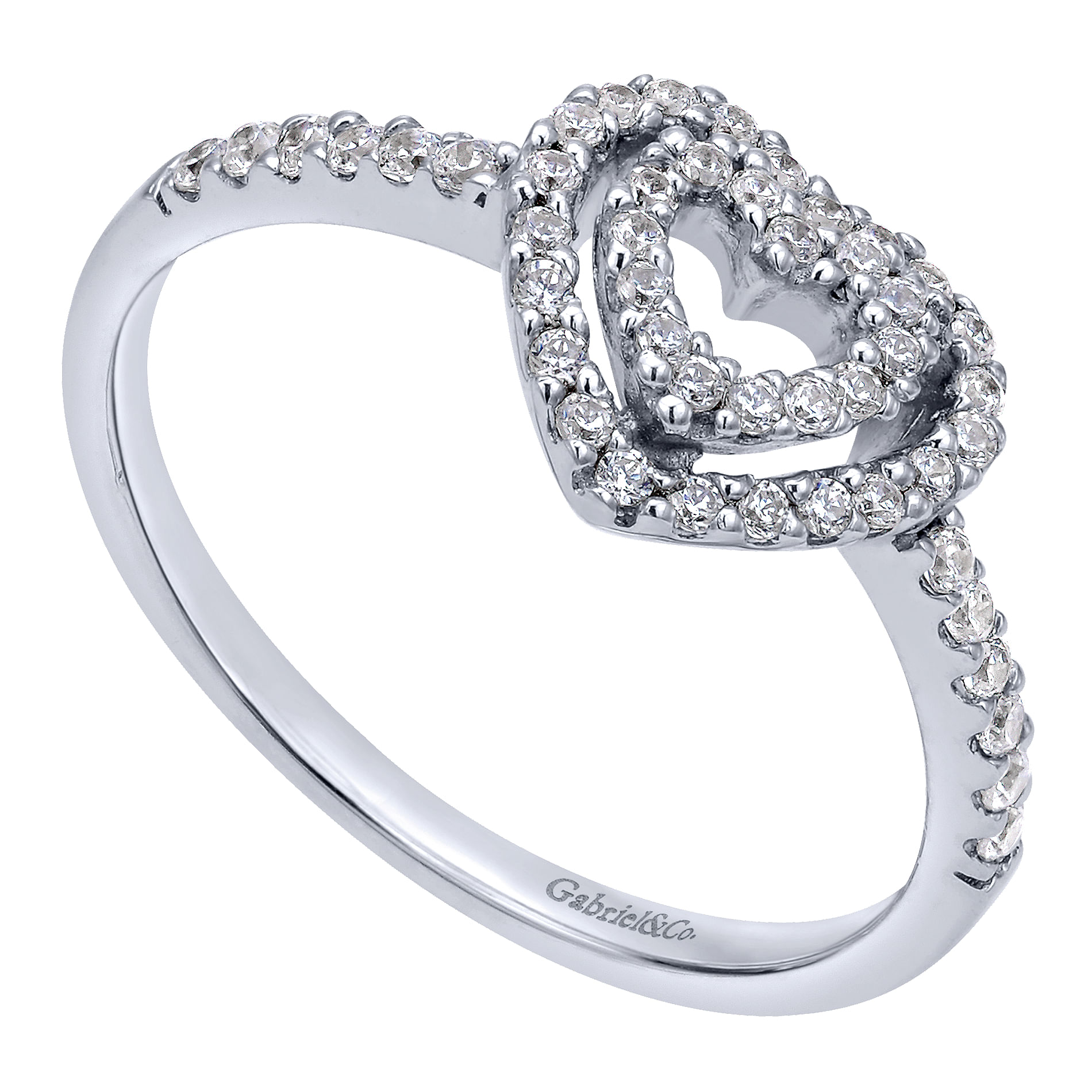 14K White Gold Diamond Fashion Ladies Ring