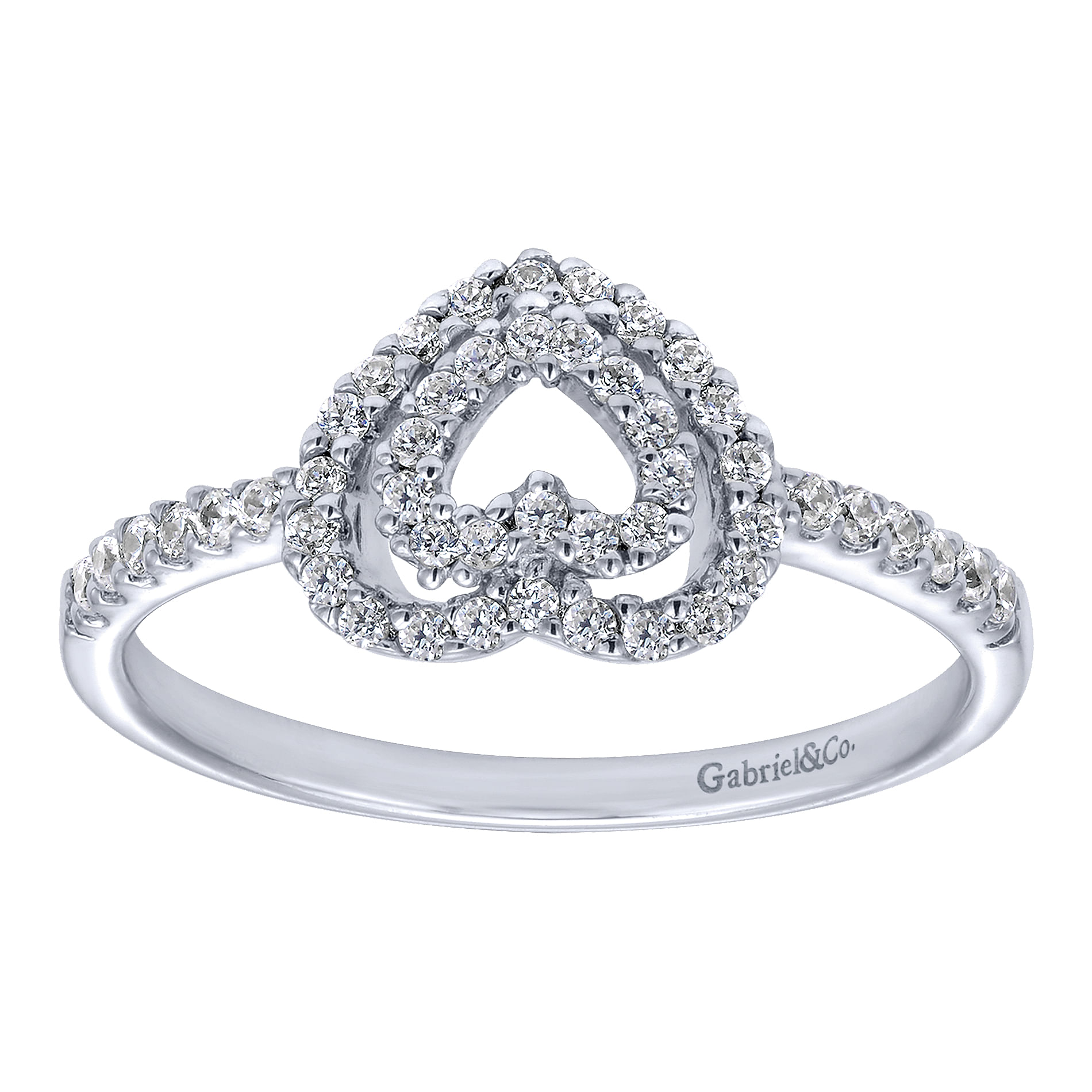 14K White Gold Diamond Fashion Ladies Ring