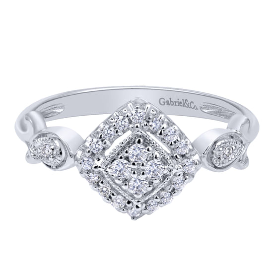 Gabriel - 14K White Gold Diamond Fashion Ladies Ring