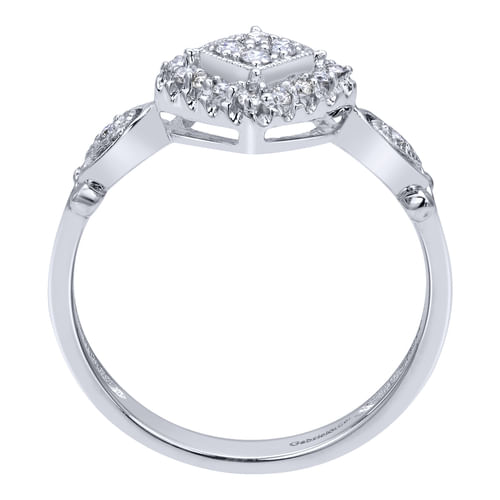 14K White Gold Diamond Fashion Ladies Ring