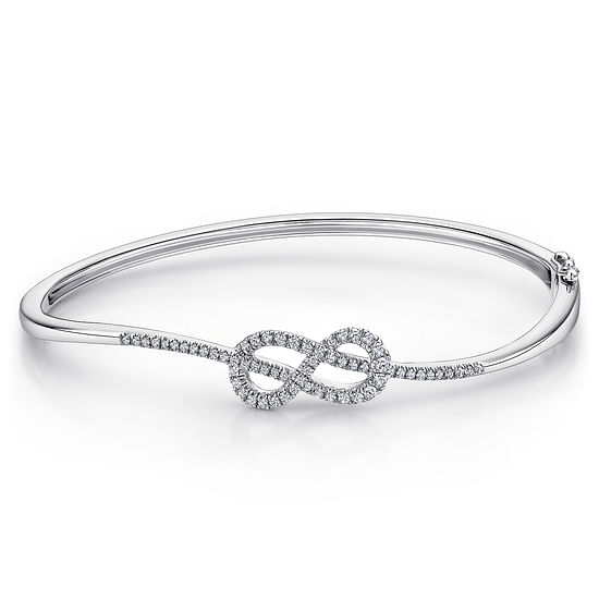 Gabriel - 14K White Gold Diamond Infinity Bangle