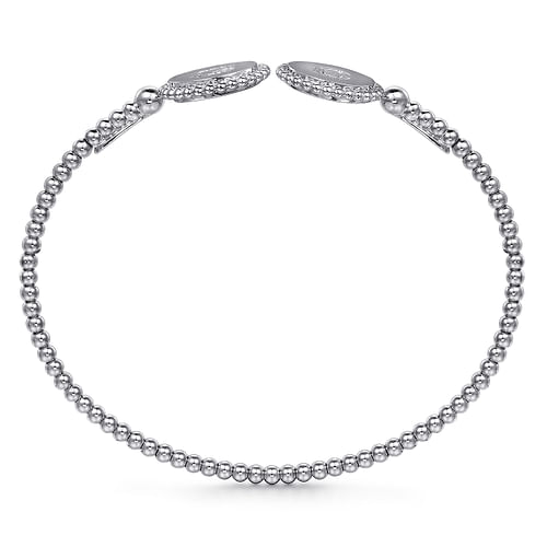 14K White Gold Diamond Initial G and C Bangle