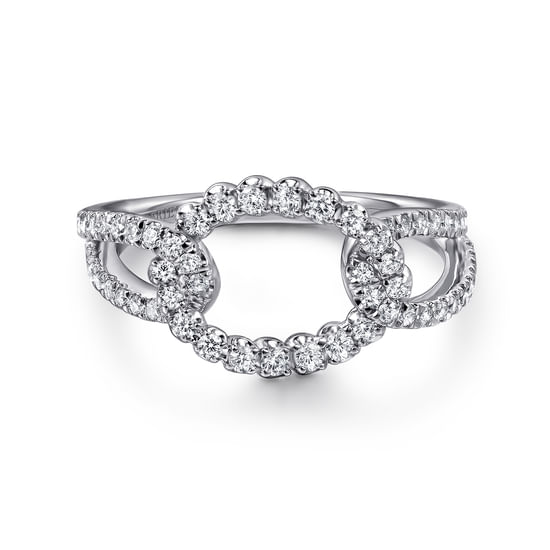 Gabriel - 14K White Gold Diamond Interlocking Link Ring