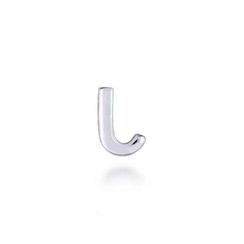 14K White Gold Diamond J Pendant