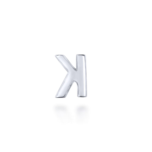 14K White Gold Diamond K Pendant