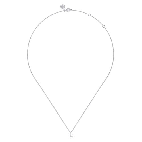 14K White Gold Diamond L Initial Pendant Necklace 14K White Gold Diamond L Initial Pendant Necklace