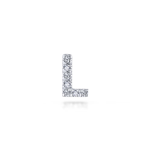 14K White Gold Diamond L Pendant