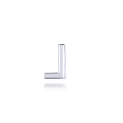 14K White Gold Diamond L Pendant
