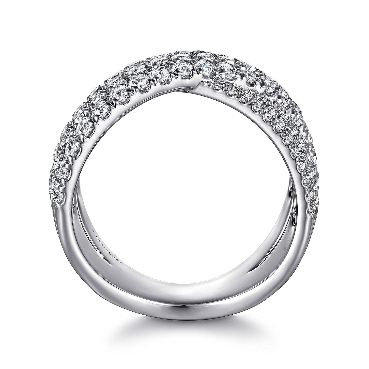 14K White Gold Diamond Ladies' Criss Cross Ring