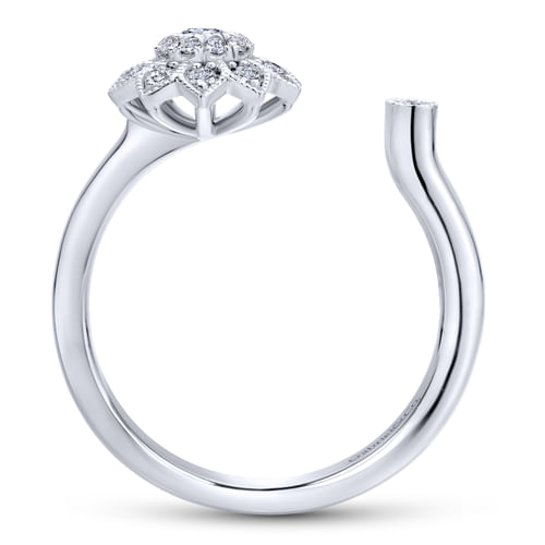 14K White Gold Diamond Ladies Ring