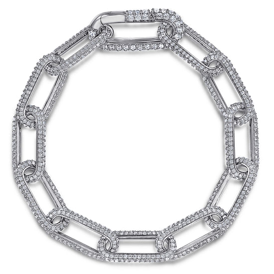 Gabriel - 14K White Gold Diamond Link Chain Bracelet