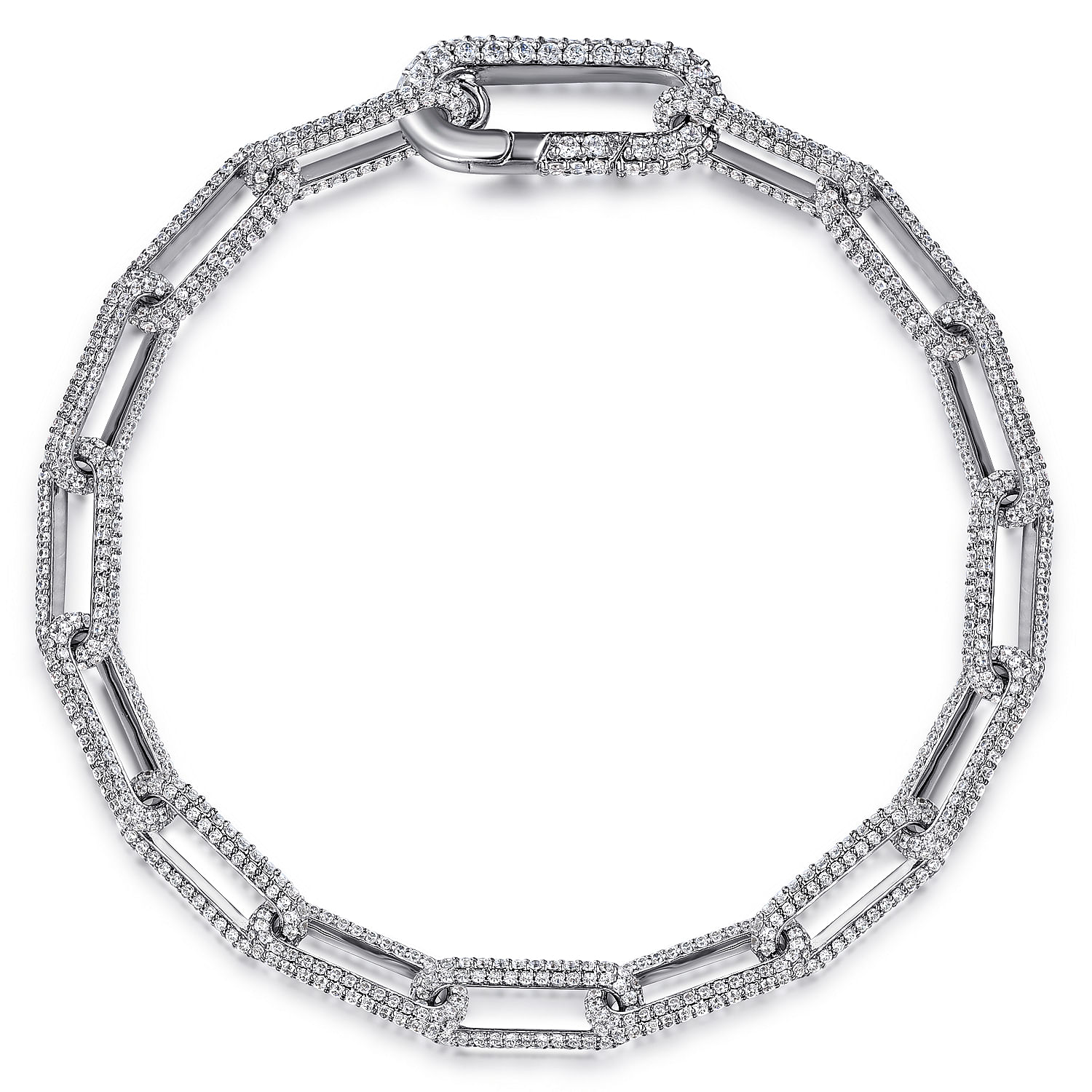 Gabriel - 14K White Gold Diamond Link Chain Bracelet