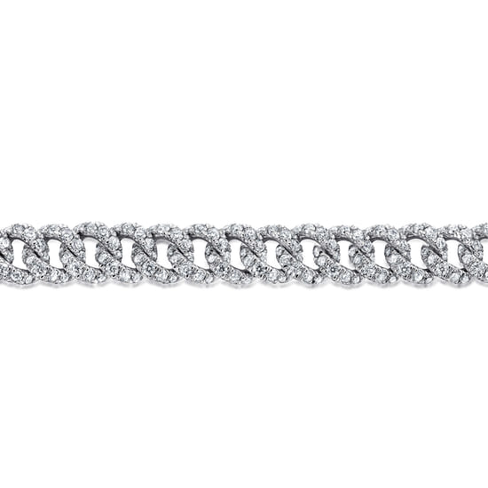 14K White Gold Diamond Link Tennis Bracelet angle 2