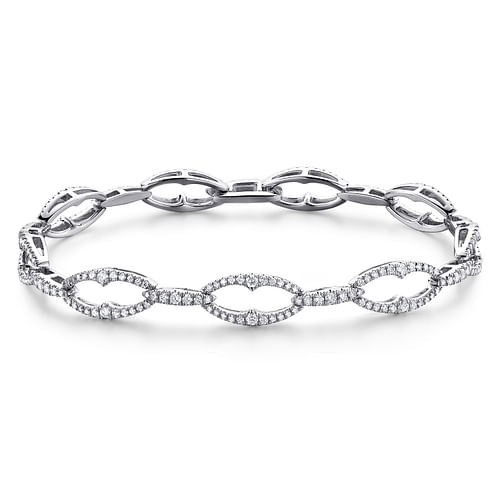 14K White Gold Diamond Link Tennis Bracelet