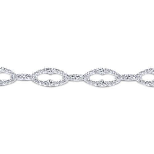 14K White Gold Diamond Link Tennis Bracelet