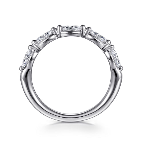 14K White Gold Diamond Marquise Anniversary Band