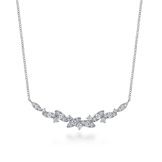Gabriel - 14K White Gold Diamond Marquise Bar Necklace