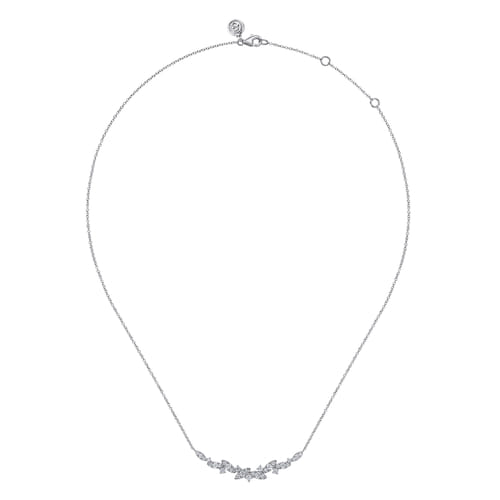14K White Gold Diamond Marquise Bar Necklace 14K White Gold Diamond Marquise Bar Necklace