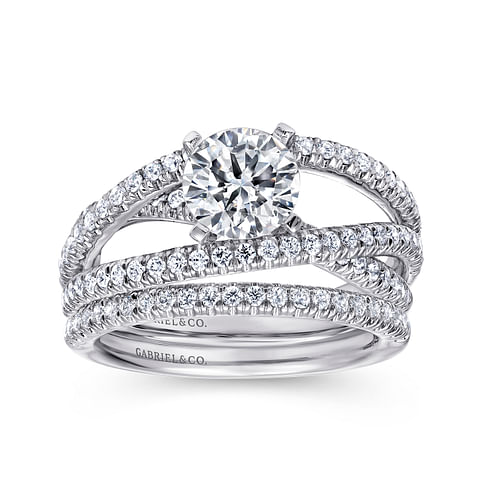 14K White Gold Diamond Matching Wedding Band