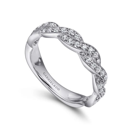 14K White Gold Diamond Matching Wedding Band angle 3