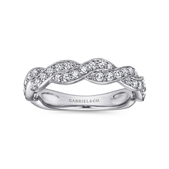 14K White Gold Diamond Matching Wedding Band angle 5