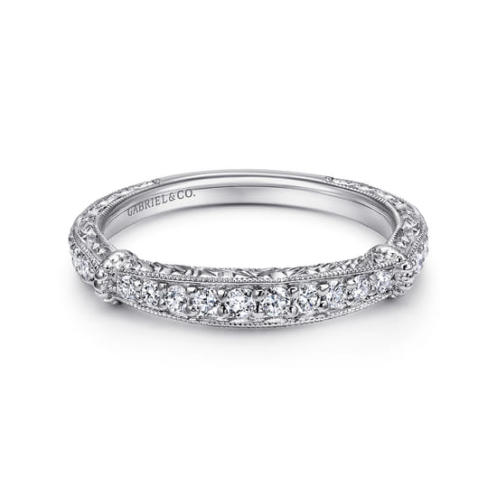 14K White Gold Diamond Matching Wedding Band