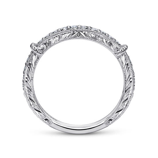 14K White Gold Diamond Matching Wedding Band angle 2