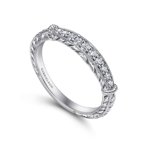 14K White Gold Diamond Matching Wedding Band