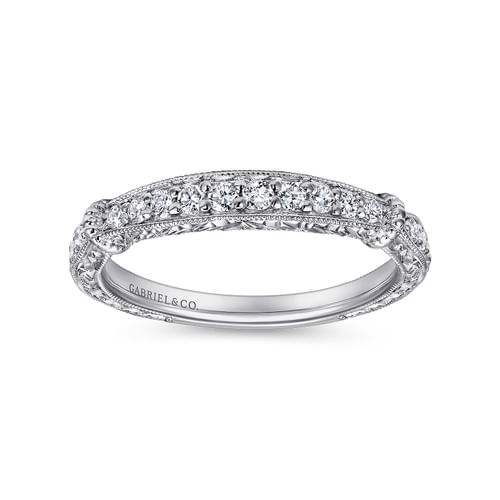 14K White Gold Diamond Matching Wedding Band