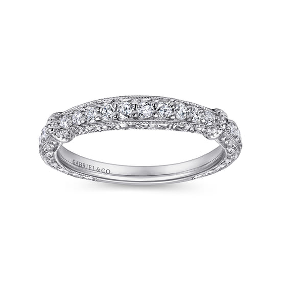 14K White Gold Diamond Matching Wedding Band angle 5
