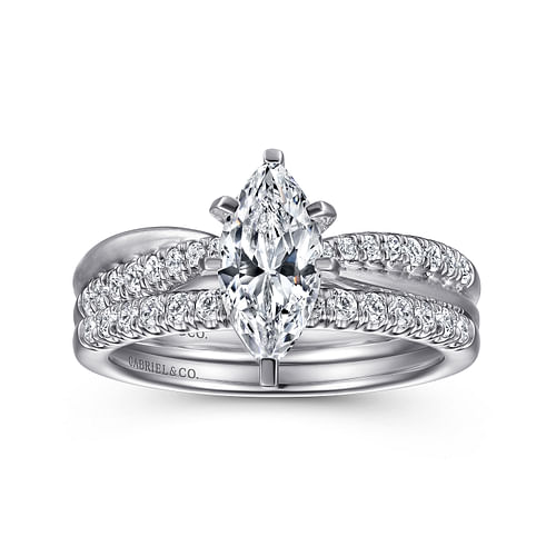 14K White Gold Diamond Matching Wedding Band