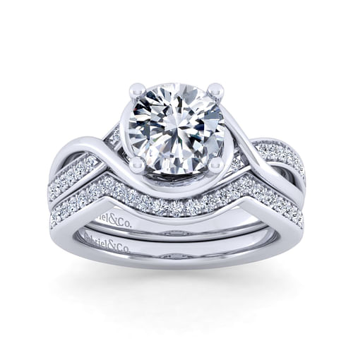 14K White Gold Diamond Matching Wedding Band