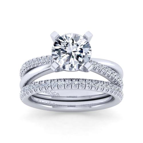 14K White Gold Diamond Matching Wedding Band