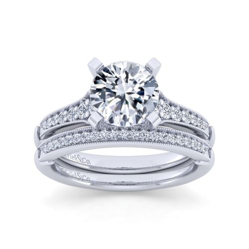 14K White Gold Diamond Matching Wedding Band