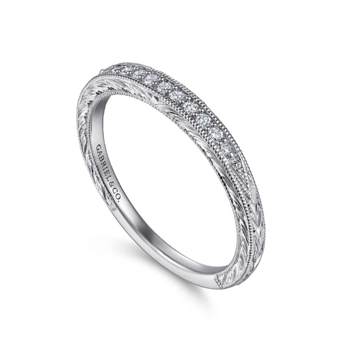 14K White Gold Diamond Matching Wedding Band