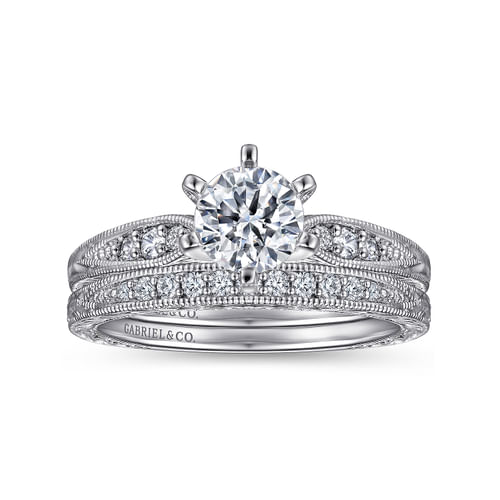 14K White Gold Diamond Matching Wedding Band