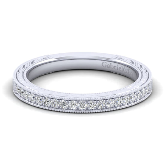 Gabriel - 14K White Gold Diamond Matching Wedding Band Gabriel - 14K White Gold Diamond Matching Wedding Band
