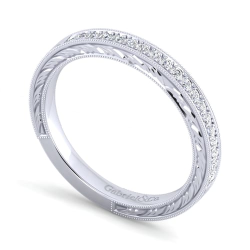 14K White Gold Diamond Matching Wedding Band
