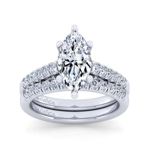 14K White Gold Diamond Matching Wedding Band