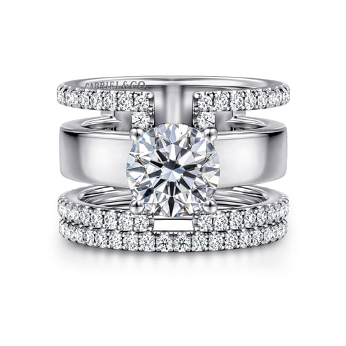 14K White Gold Diamond Matching Wedding Band