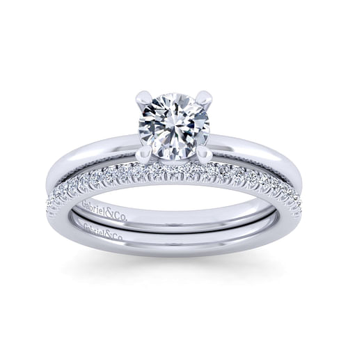 14K White Gold Diamond Matching Wedding Band