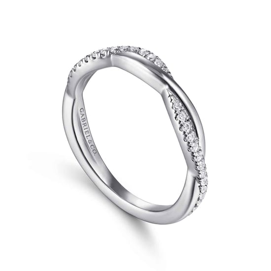 14K White Gold Diamond Matching Wedding Band angle 3
