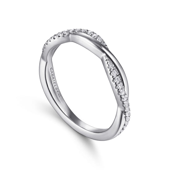 14K White Gold Diamond Matching Wedding Band angle 3