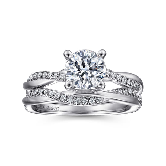 14K White Gold Diamond Matching Wedding Band angle 4