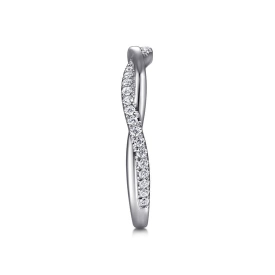 14K White Gold Diamond Matching Wedding Band angle 5