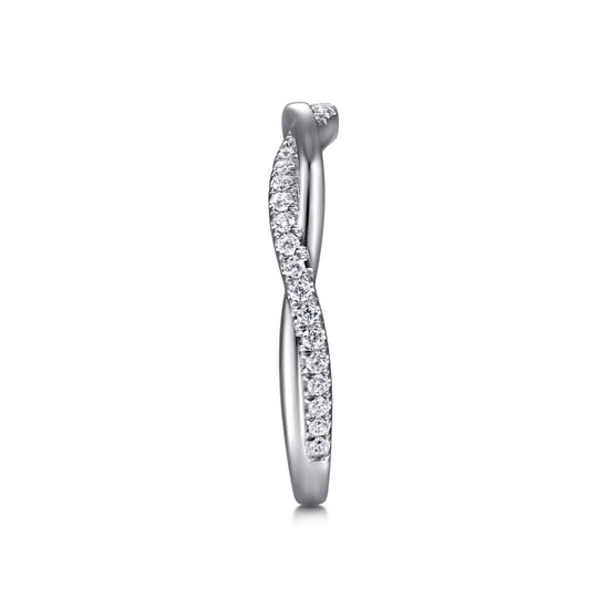 14K White Gold Diamond Matching Wedding Band angle 5