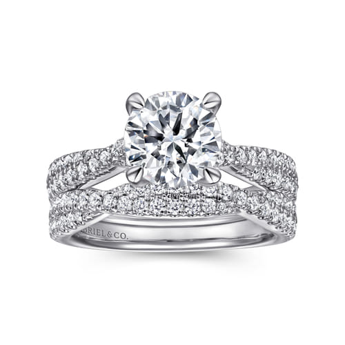 14K White Gold Diamond Matching Wedding Band