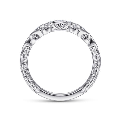 14K White Gold Diamond Matching Wedding Band