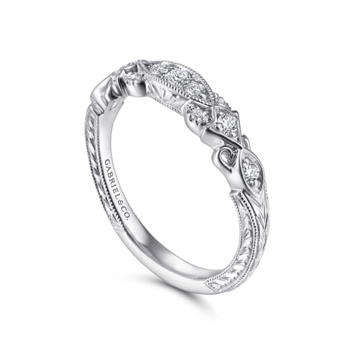 14K White Gold Diamond Matching Wedding Band